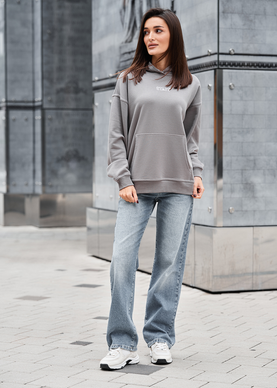 Hanorac de damă Staff ue gray oversize