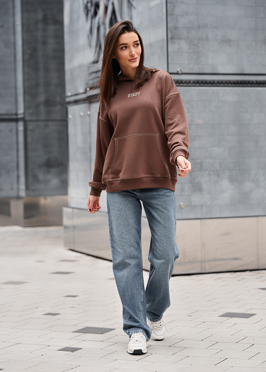 Hanorac de damă Staff ue brown oversize