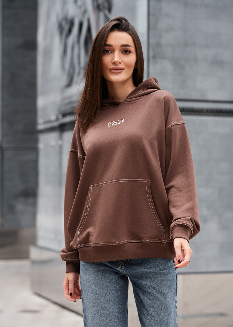 Hanorac de damă Staff ue brown oversize