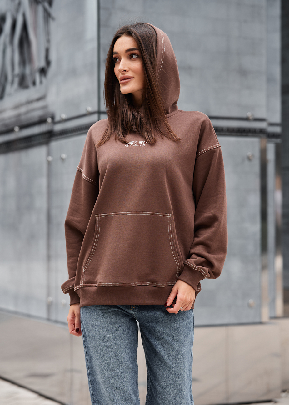 Hanorac de damă Staff ue brown oversize