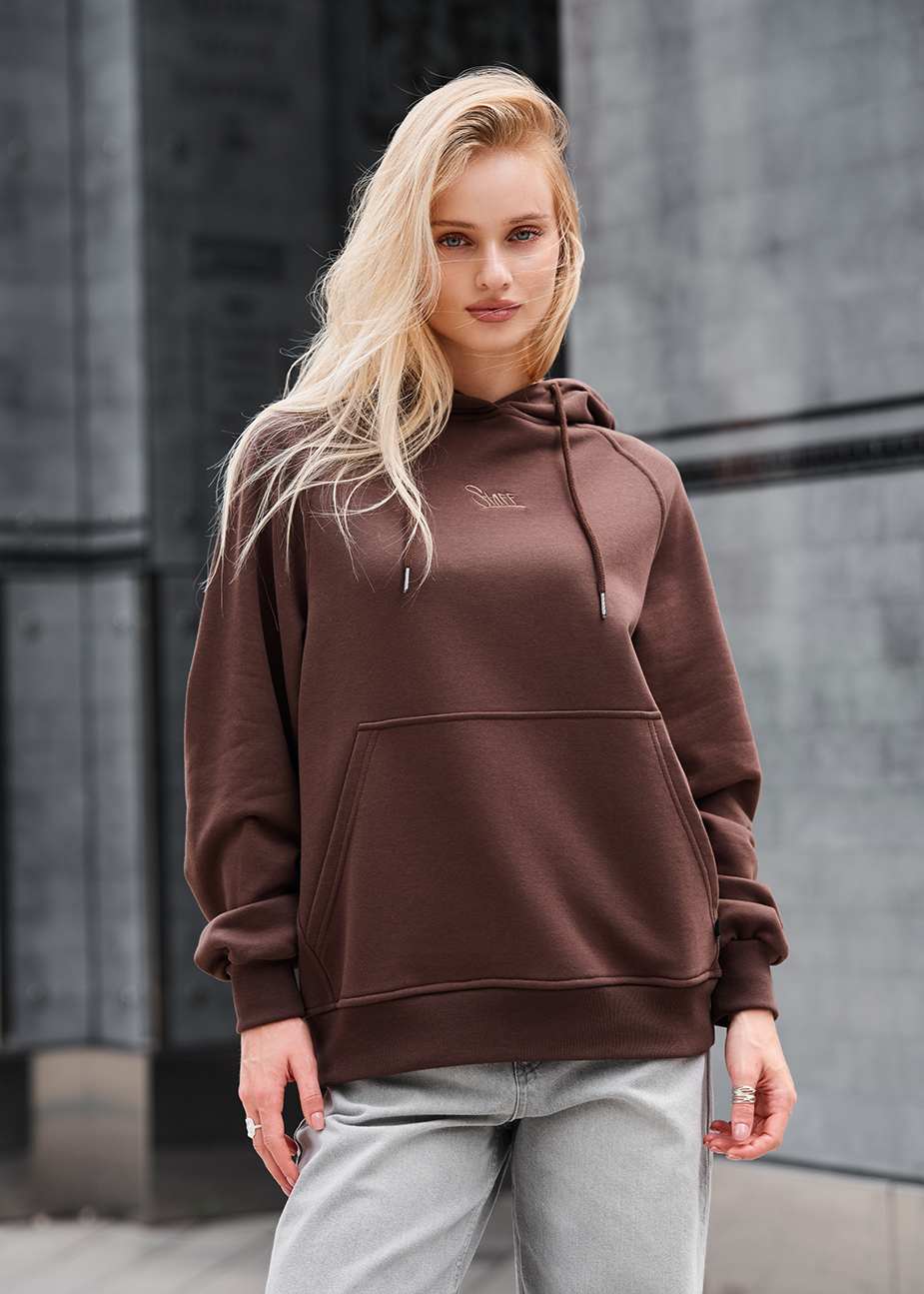 Hanorac de damă Staff amo brown logo oversize