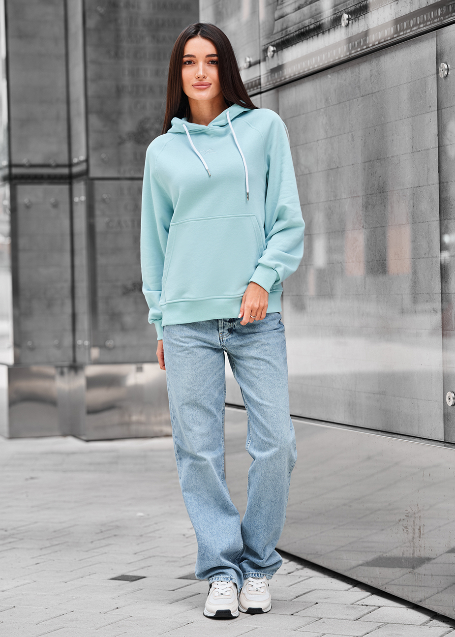 Hanorac de damă Staff amo light blue logo oversize