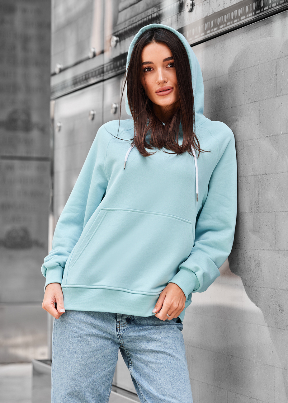 Hanorac de damă Staff amo light blue logo oversize