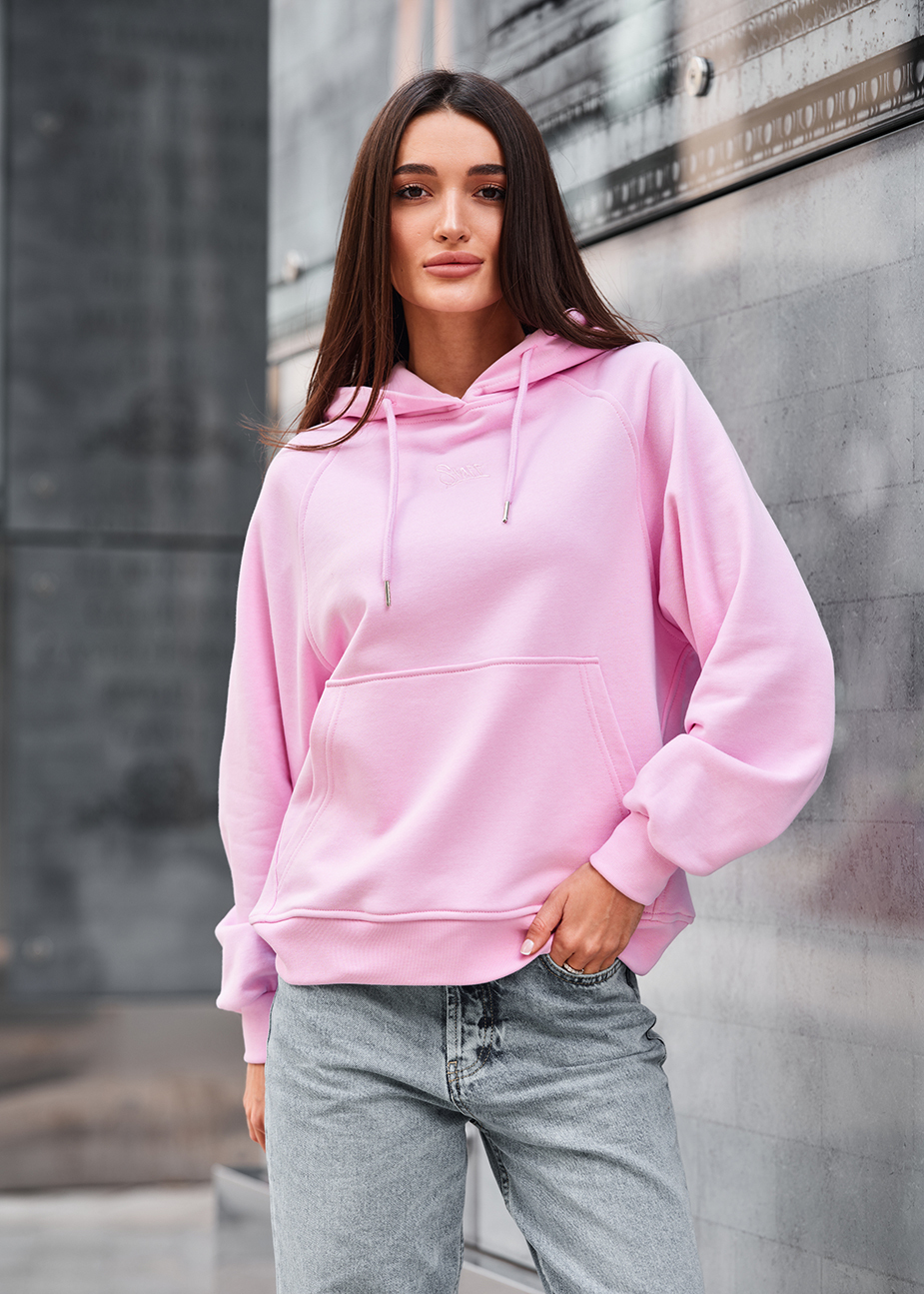 Hanorac de damă Staff amo light pink logo oversize