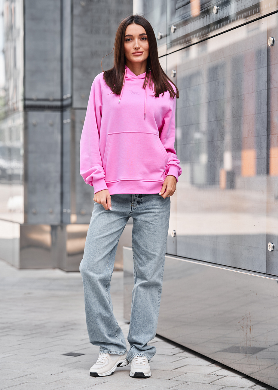 Hanorac de damă Staff amo pink logo oversize