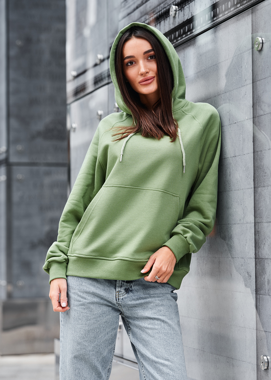 Hanorac de damă Staff amo green logo oversize