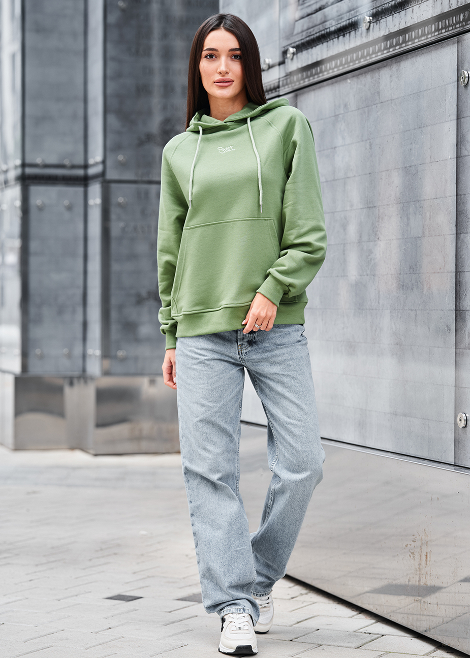 Hanorac de damă Staff amo green logo oversize