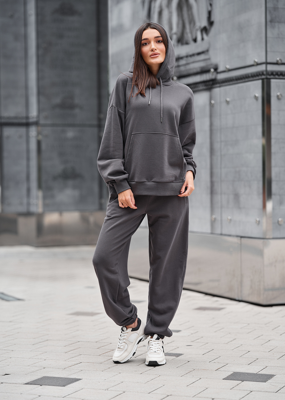 Costum de trening de damă Staff po dark gray oversize