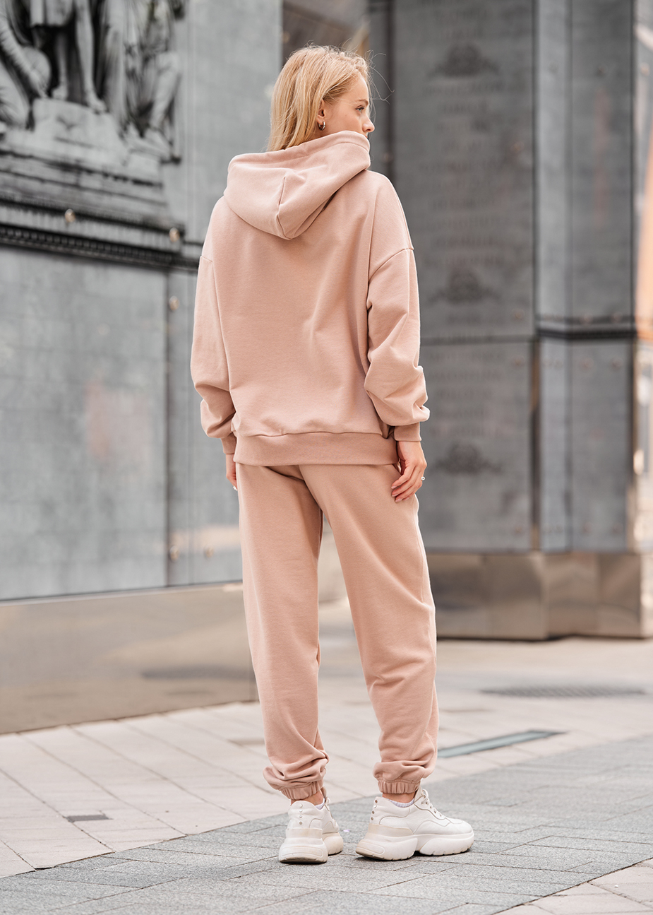 Costum de trening de damă Staff po dark beige oversize