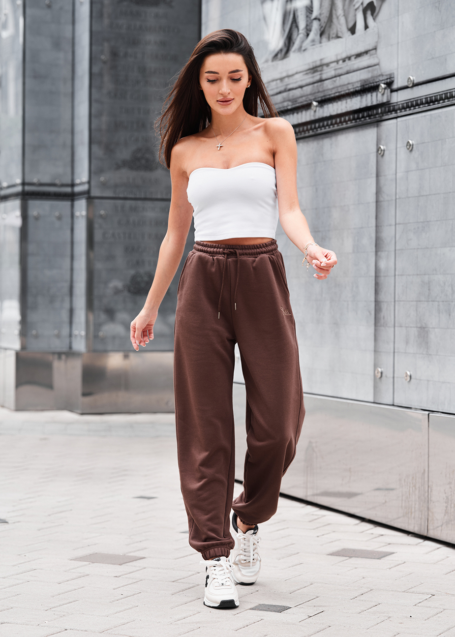 Pantaloni de trening de damă Staff flexi brown