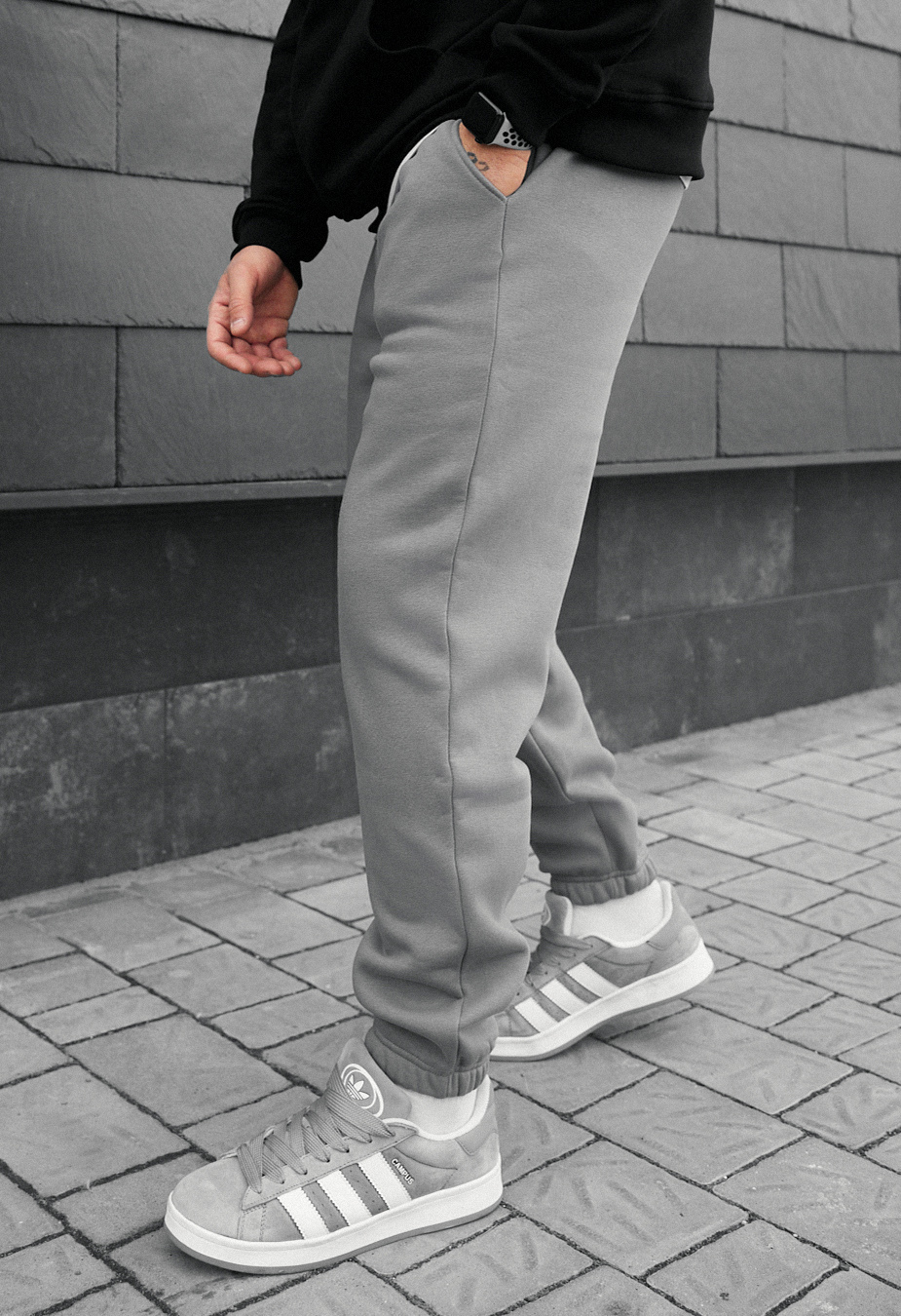 Pantaloni de trening Staff fad gray fleece