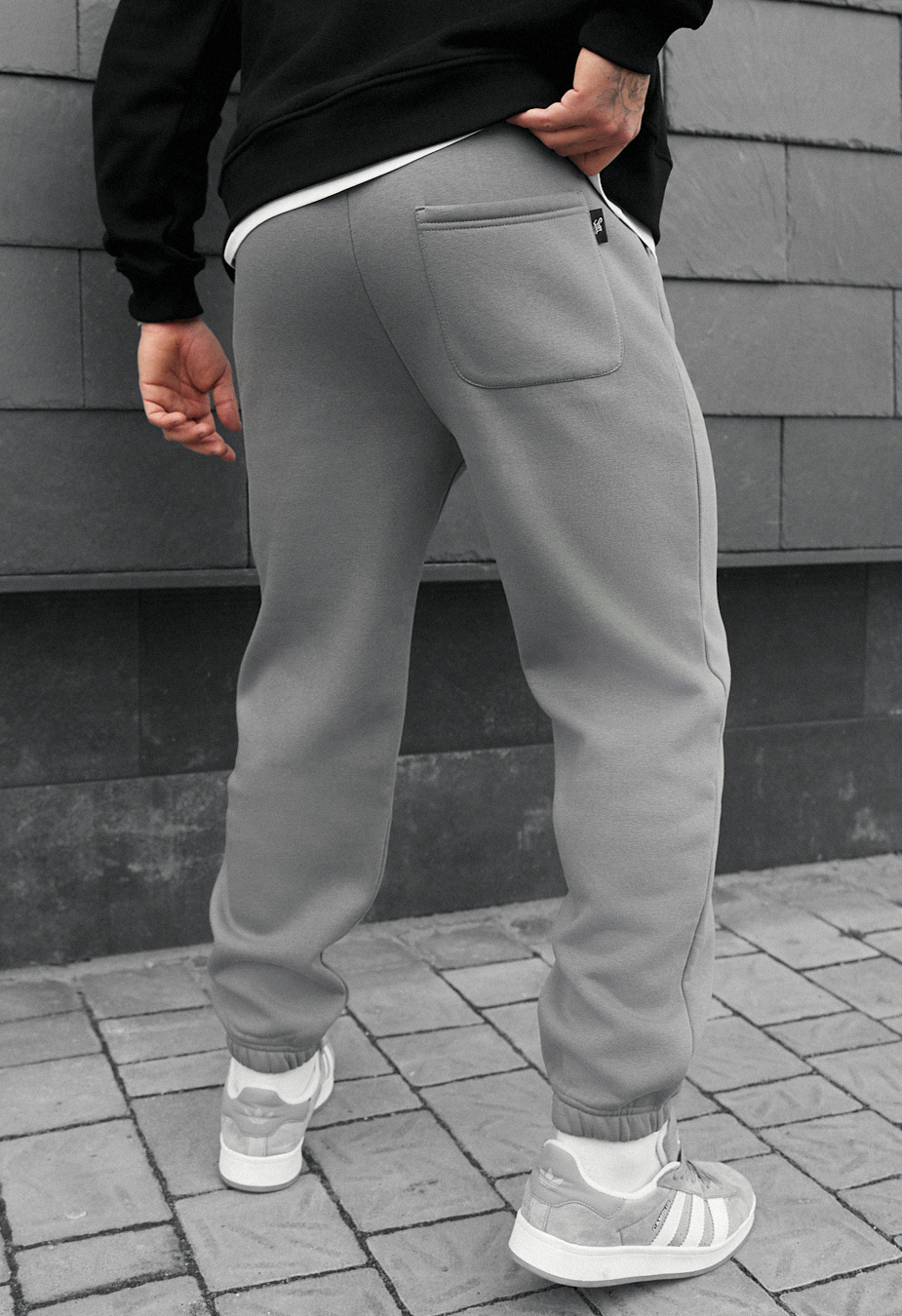 Pantaloni de trening Staff fad gray fleece