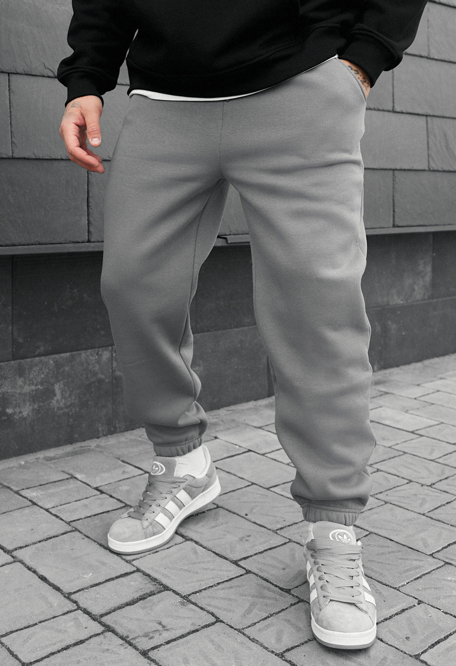 Pantaloni de trening Staff fad gray fleece
