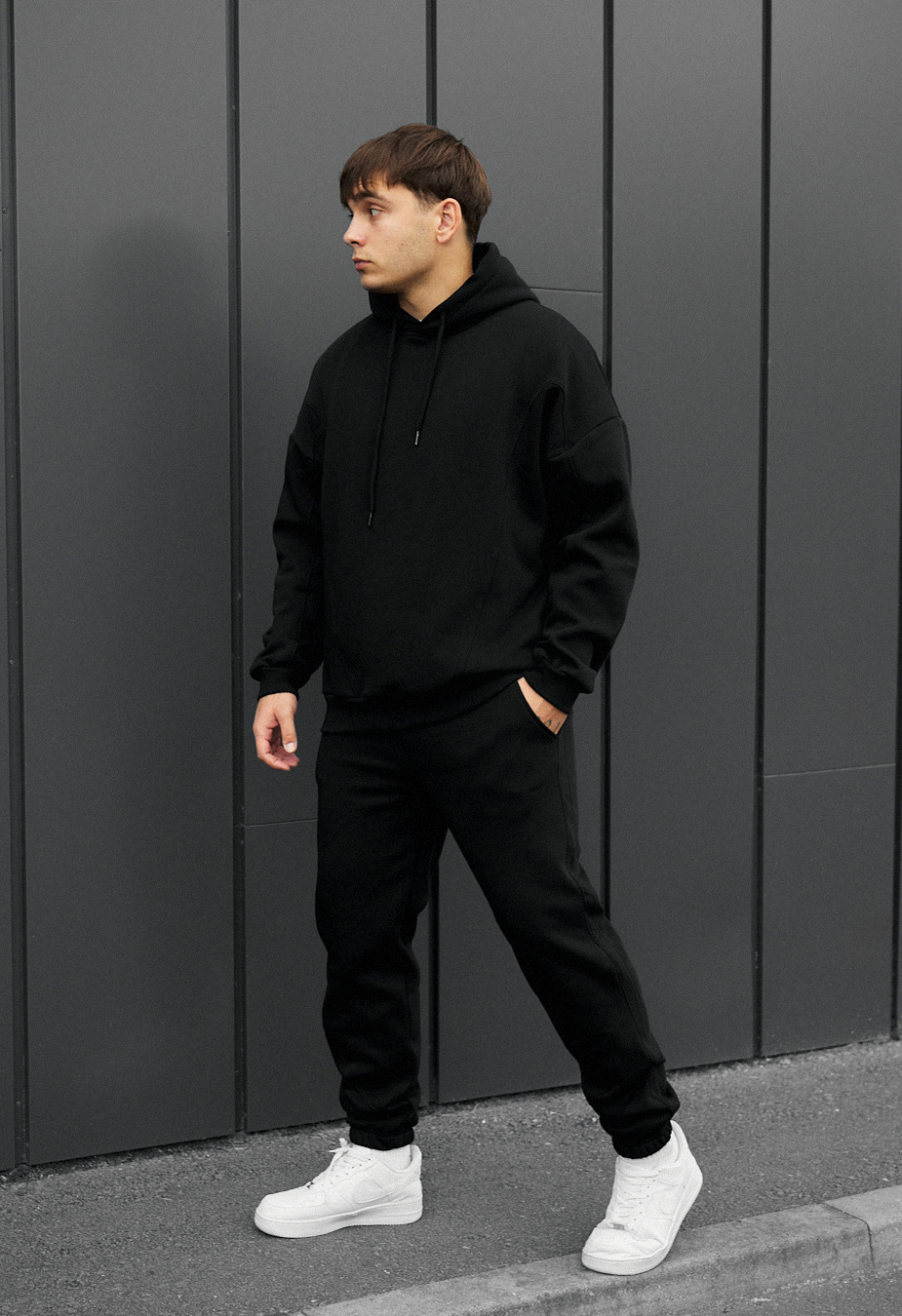 Costum de trening Staff bel black oversize fleece