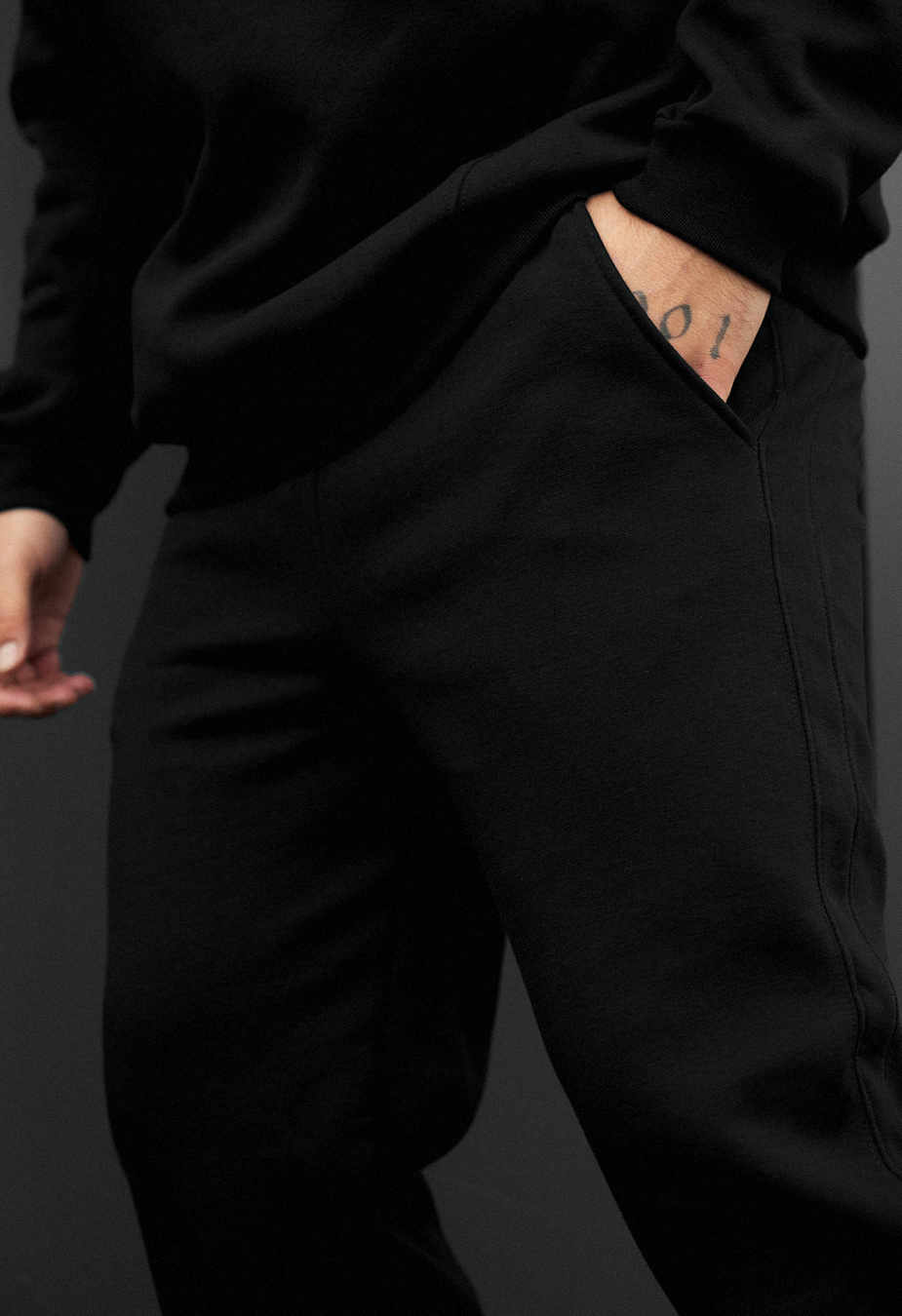 Costum de trening Staff bel black oversize fleece