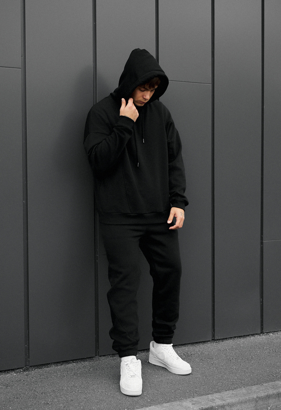 Costum de trening Staff bel black oversize fleece