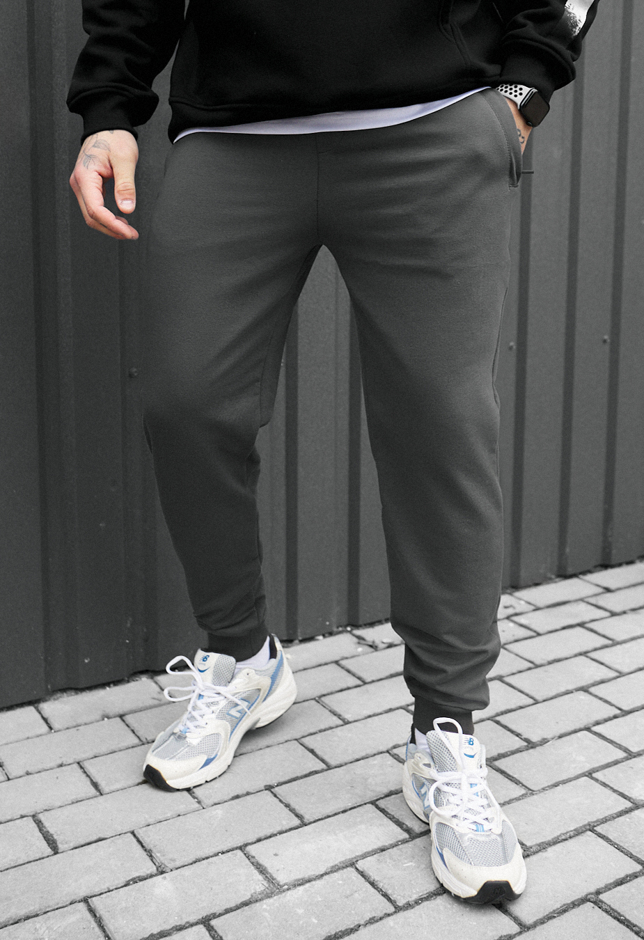 Pantaloni de trening Staff go dark gray