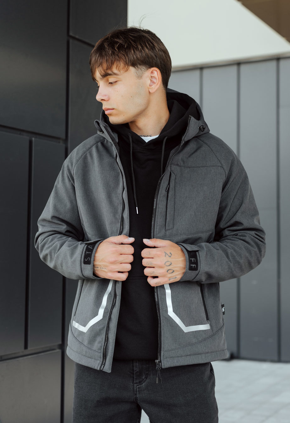 Geacă Staff cu soft shell graphite