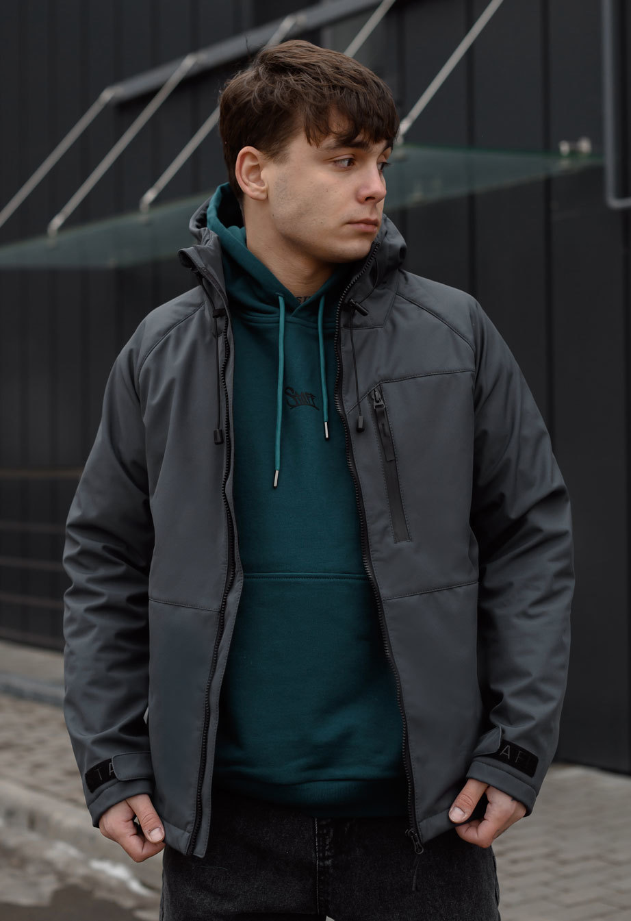 Geacă Staff soft shell ber dark gray