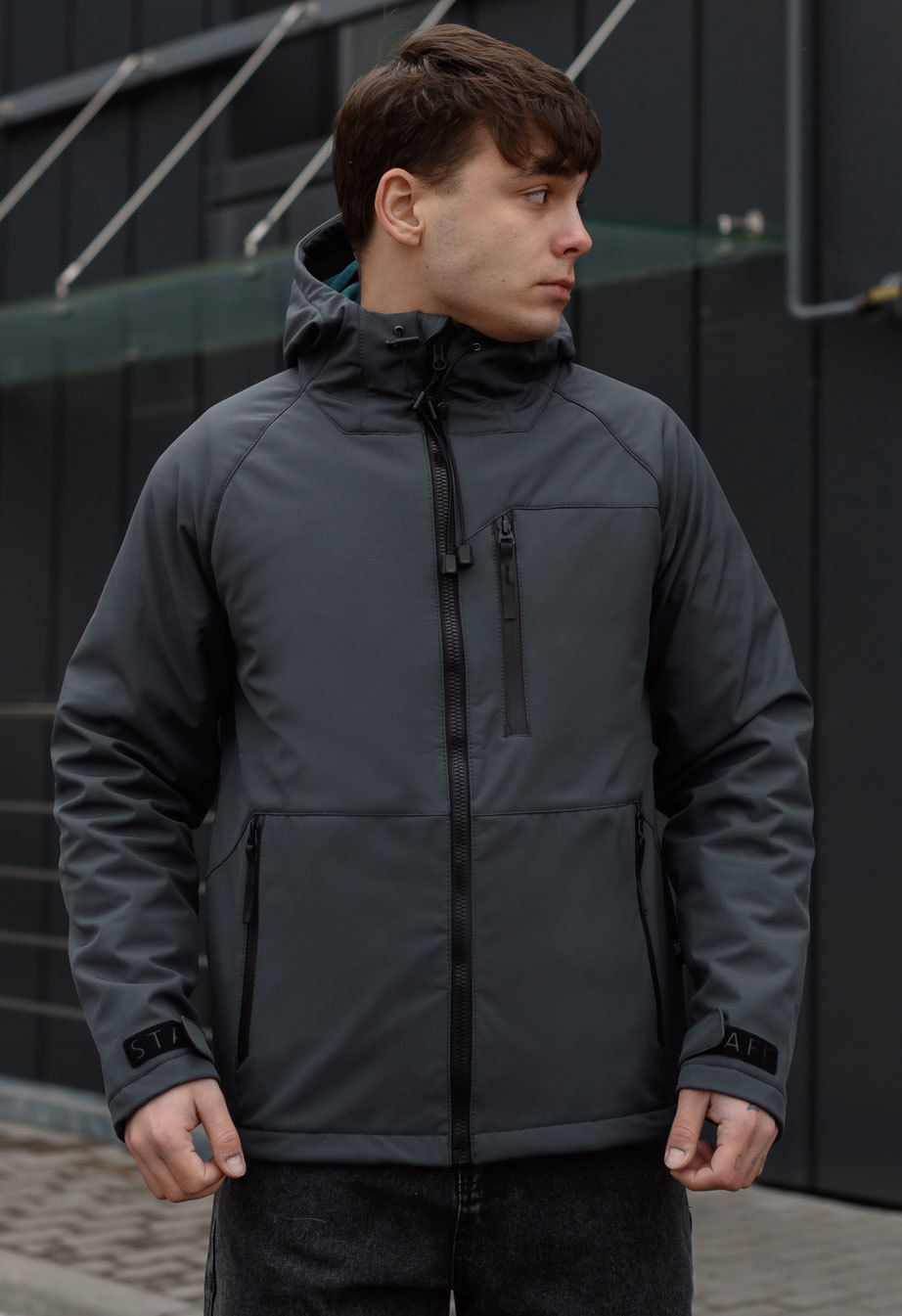 Geacă Staff soft shell ber dark gray
