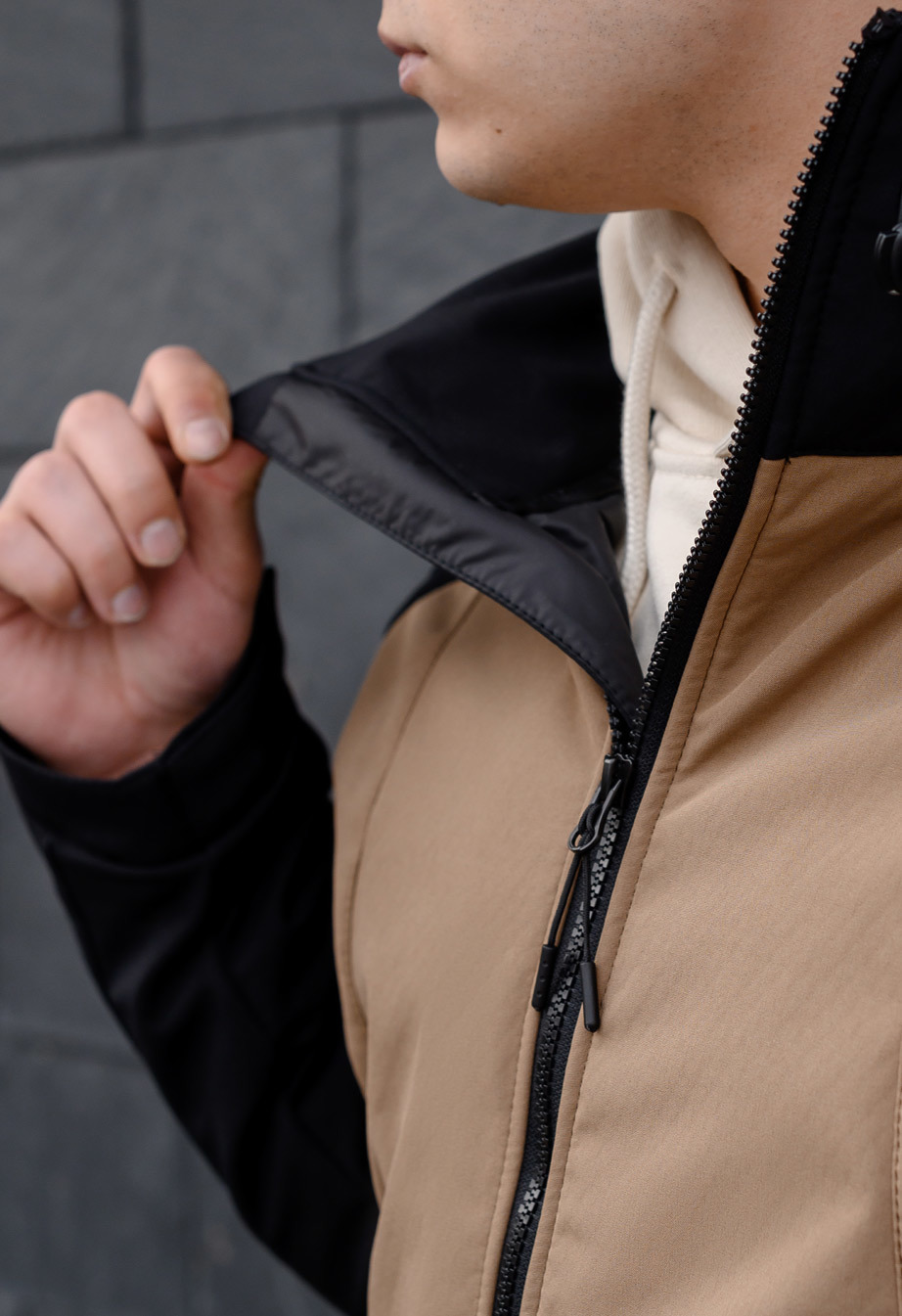 Geacă Staff soft shell ob beige & black