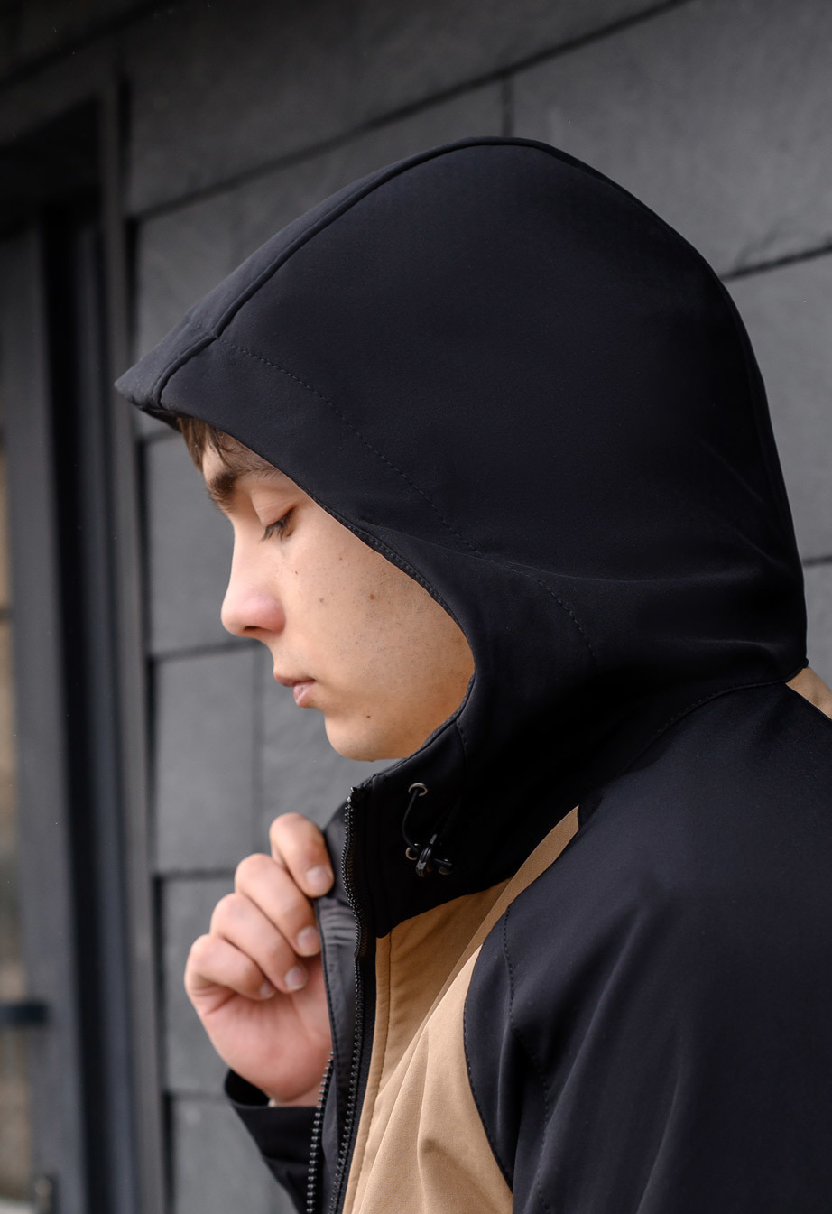 Geacă Staff soft shell ob beige & black