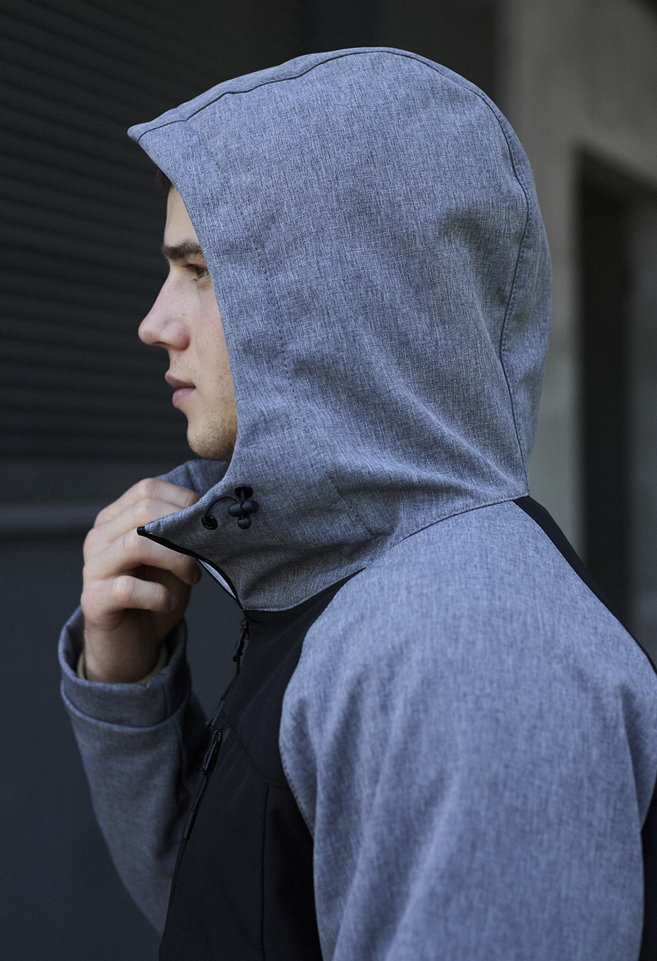 Geacă Staff soft shell bo gray melange & black