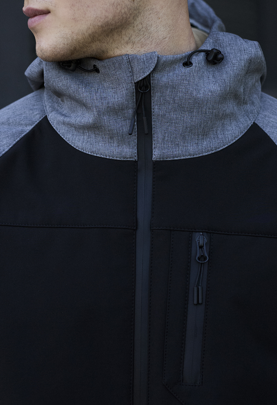 Geacă Staff soft shell bo gray melange & black
