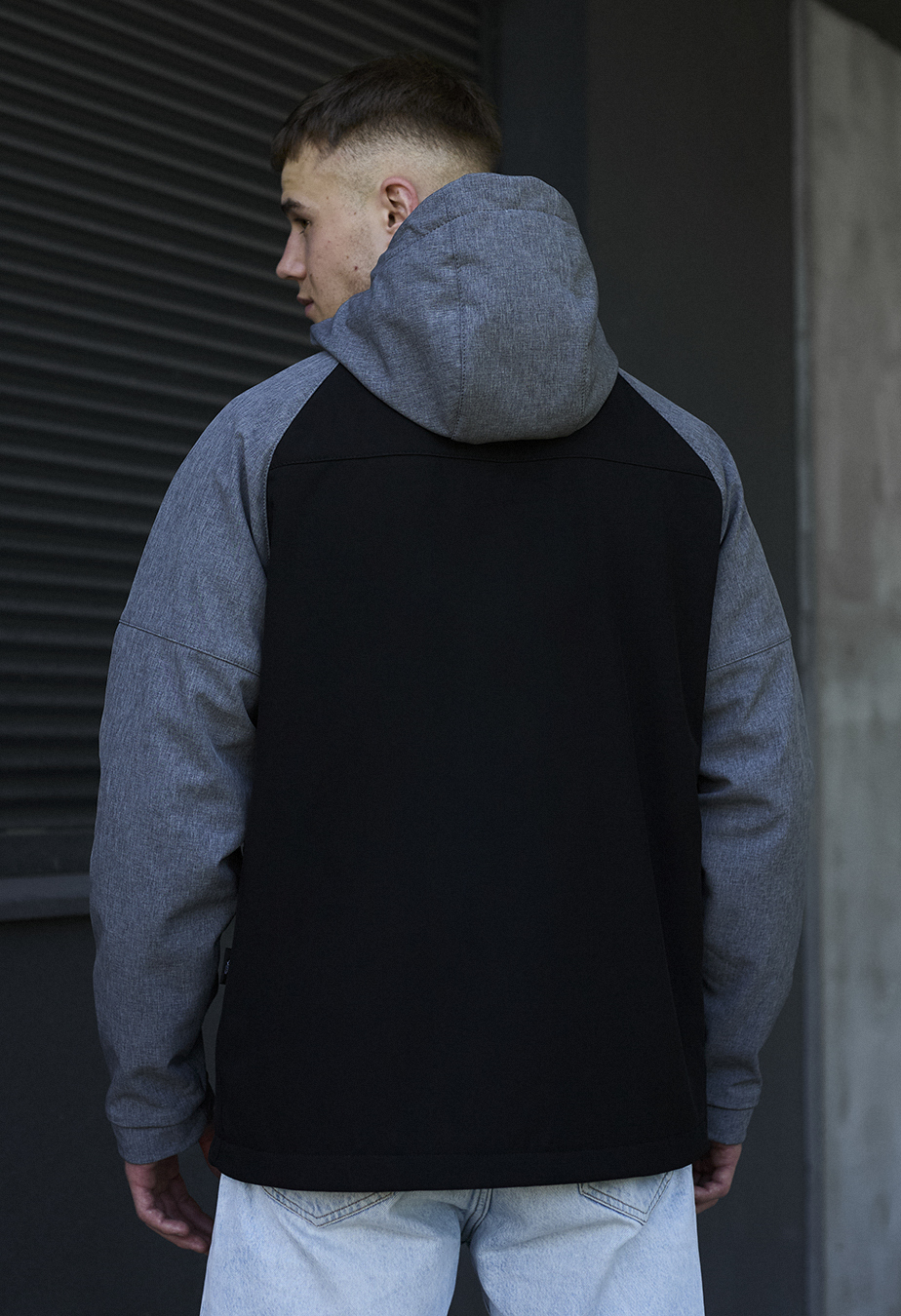 Geacă Staff soft shell bo gray melange & black
