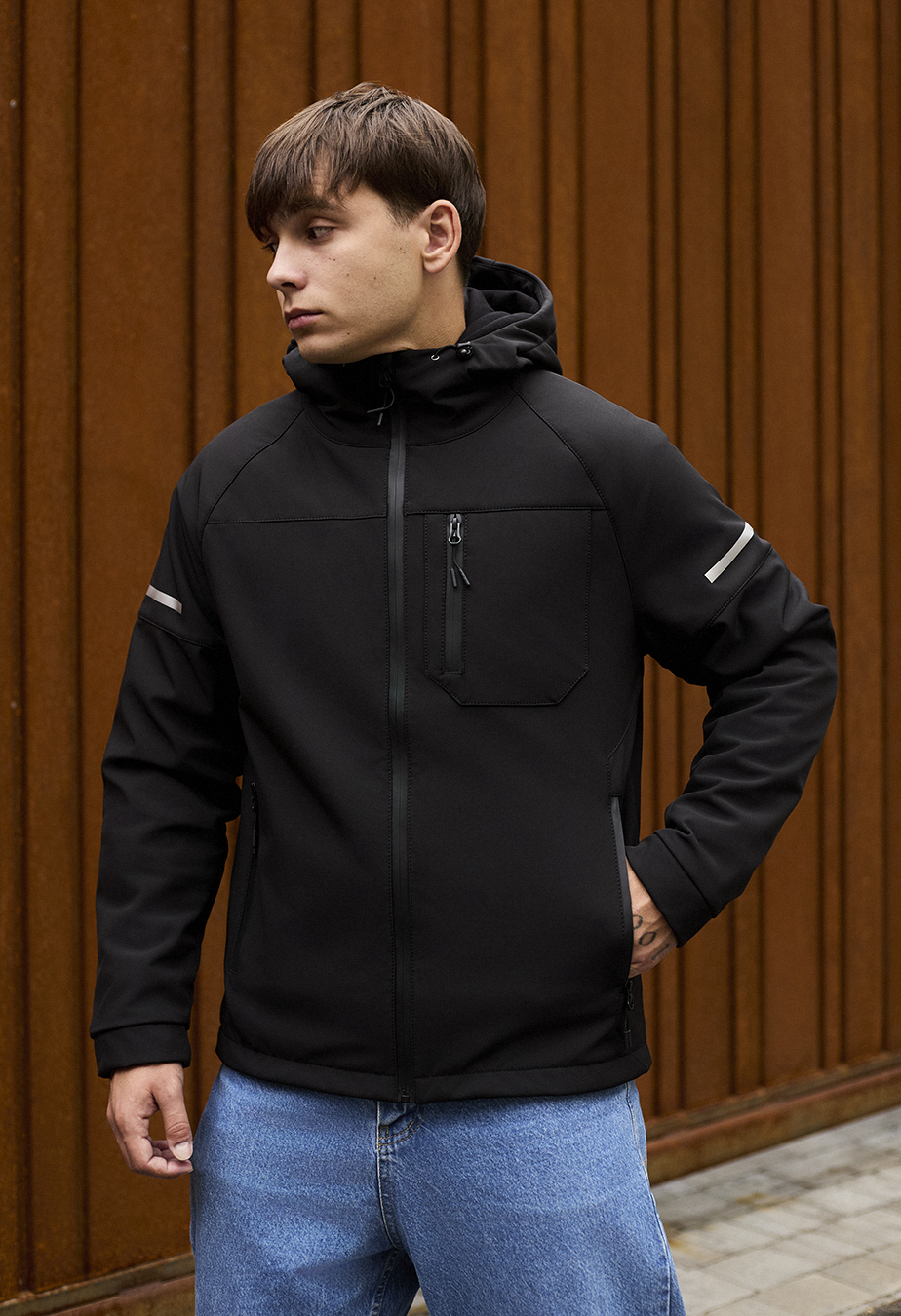 Geacă Staff soft shell bo black reflective