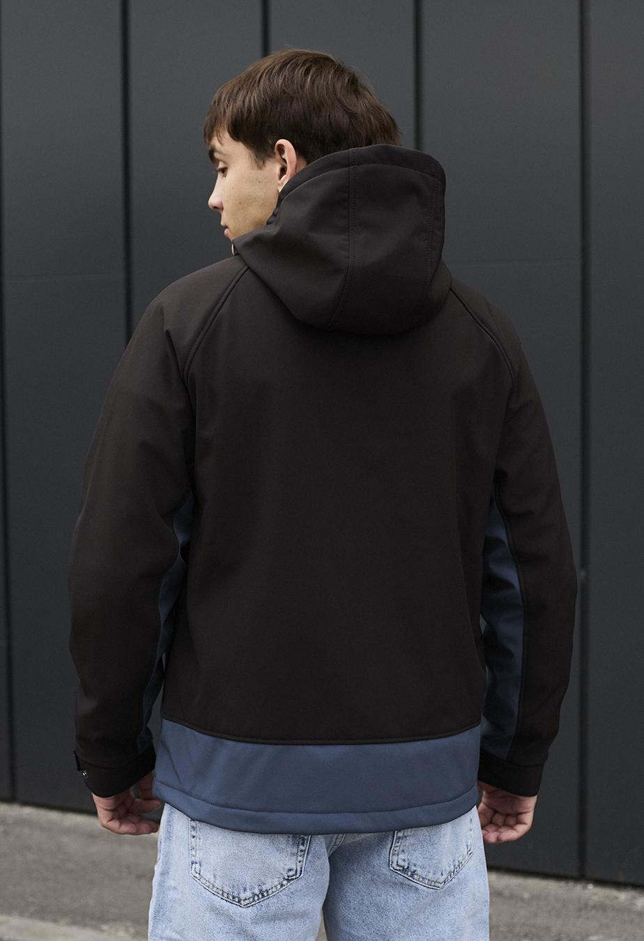 Geacă Staff soft shell pu black & blue