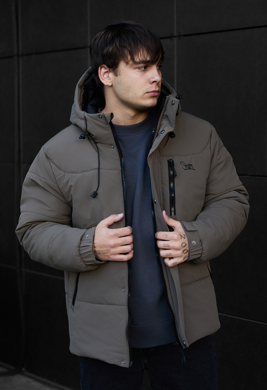 Geacă de iarnă Staff golu dark khaki