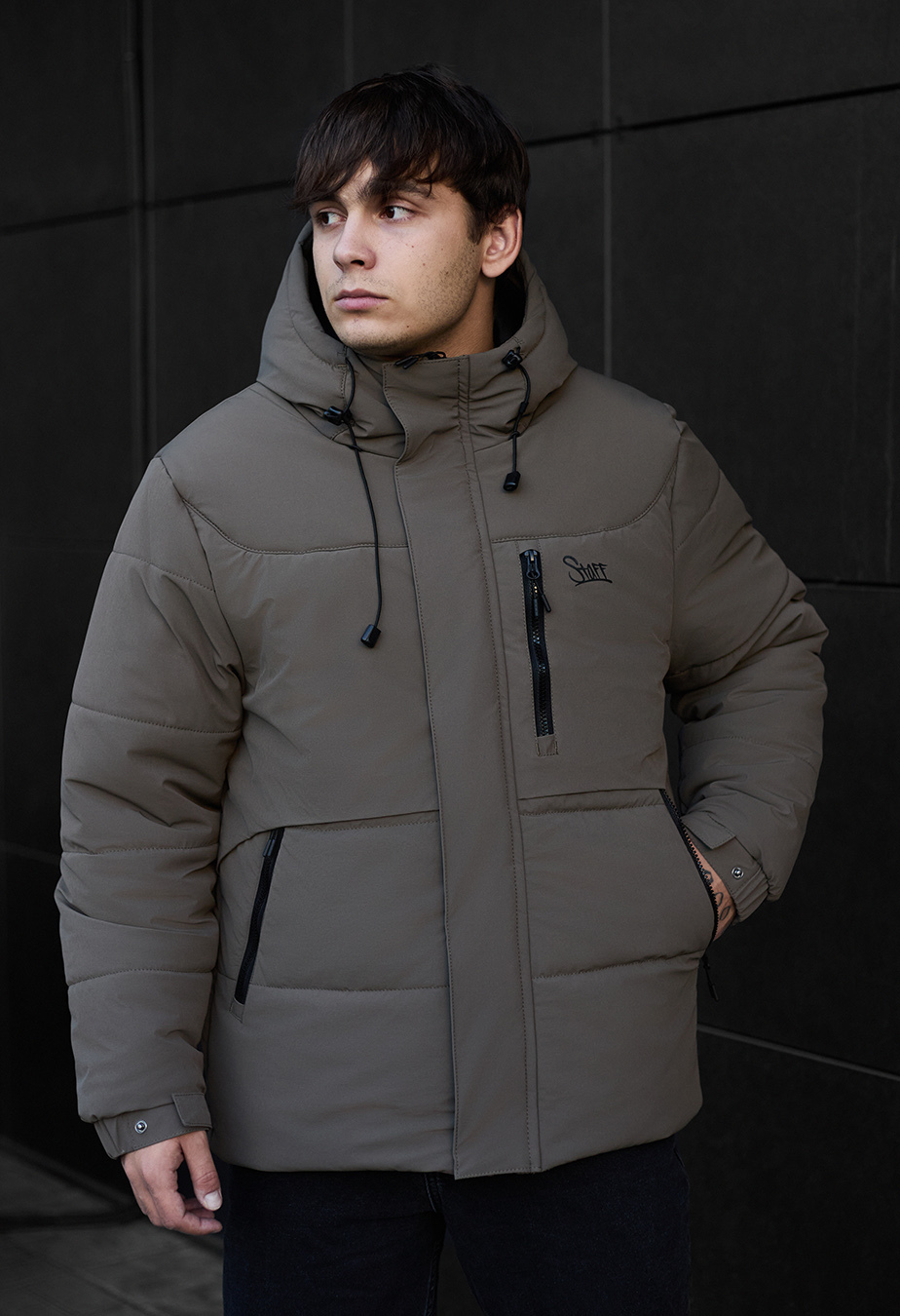Geacă de iarnă Staff golu dark khaki