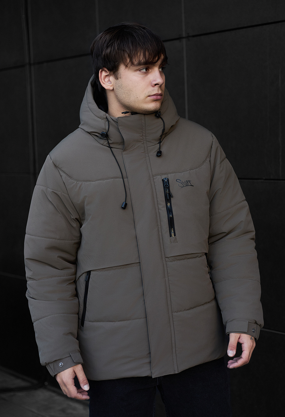 Geacă de iarnă Staff golu dark khaki