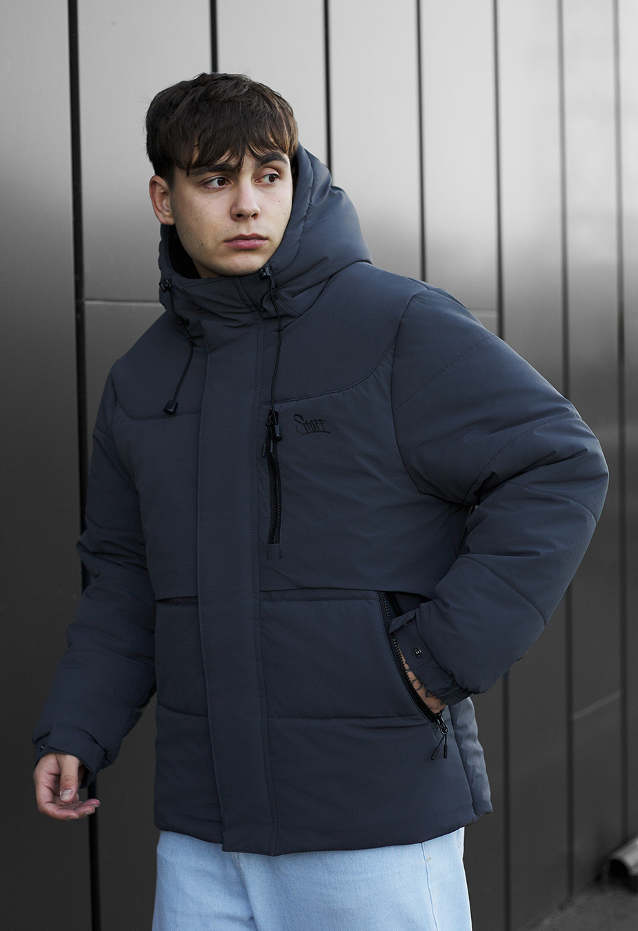 Geacă de iarnă Staff golu gray