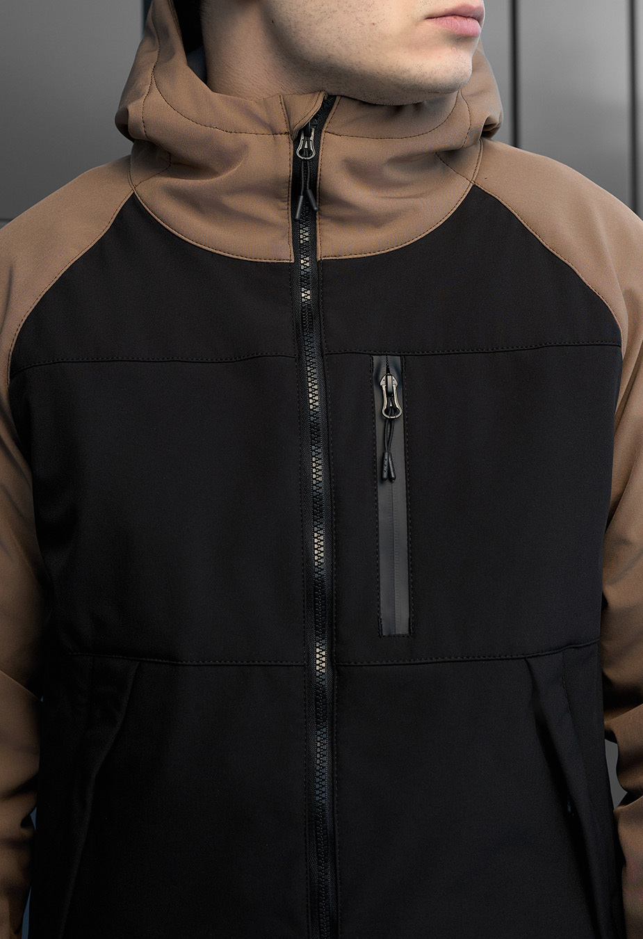 Geacă Staff soft shell lokk black & brown