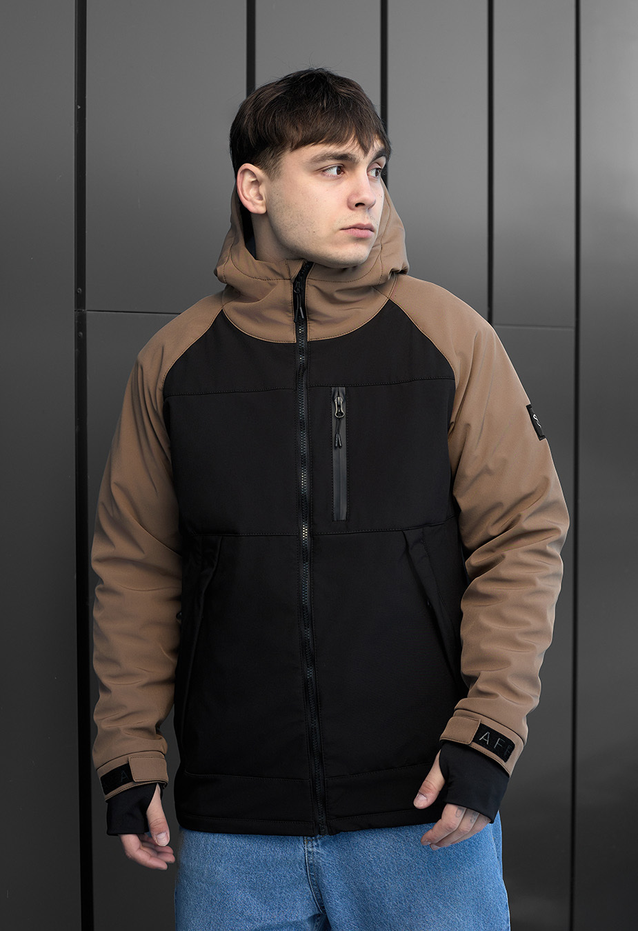 Geacă Staff soft shell lokk black & brown