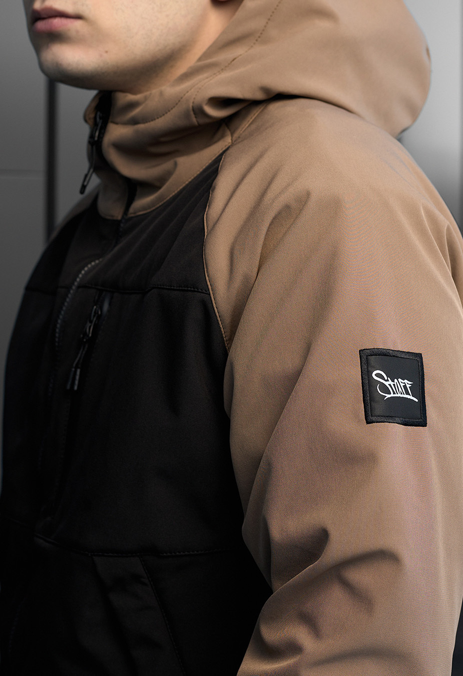 Geacă Staff soft shell lokk black & brown