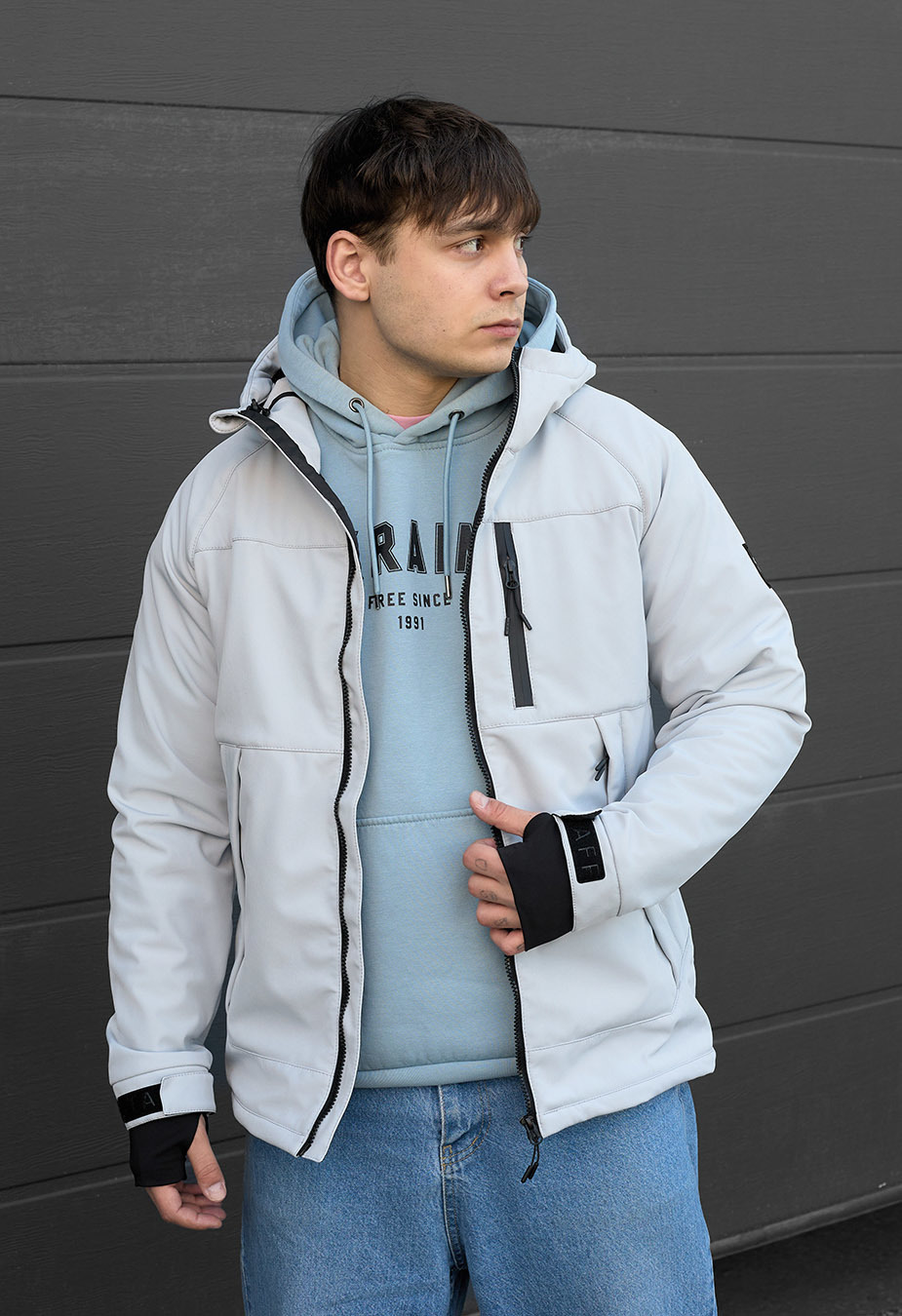 Geacă  Staff soft shell lokk light gray