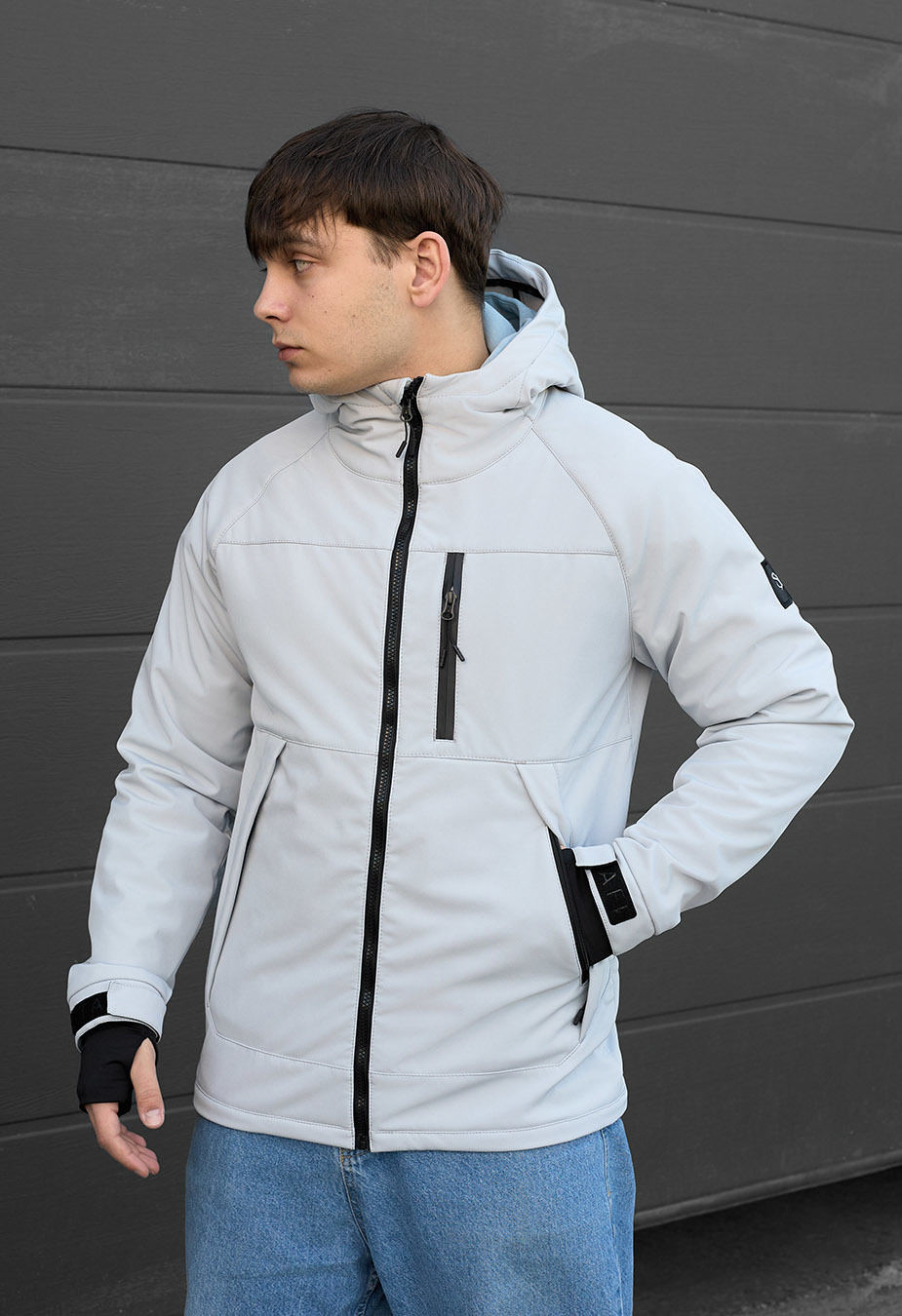 Geacă  Staff soft shell lokk light gray