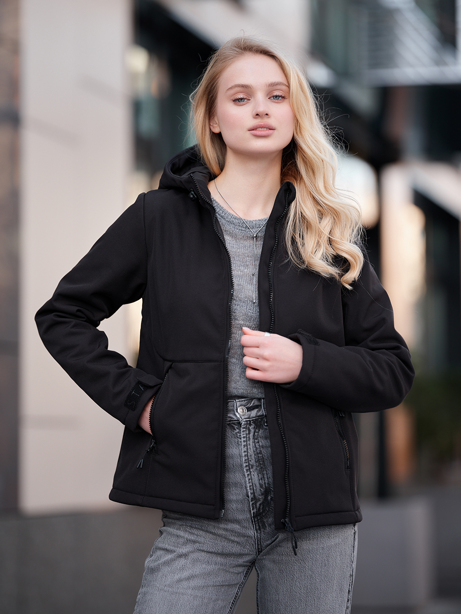 Geacă de damă Staff soft shell black