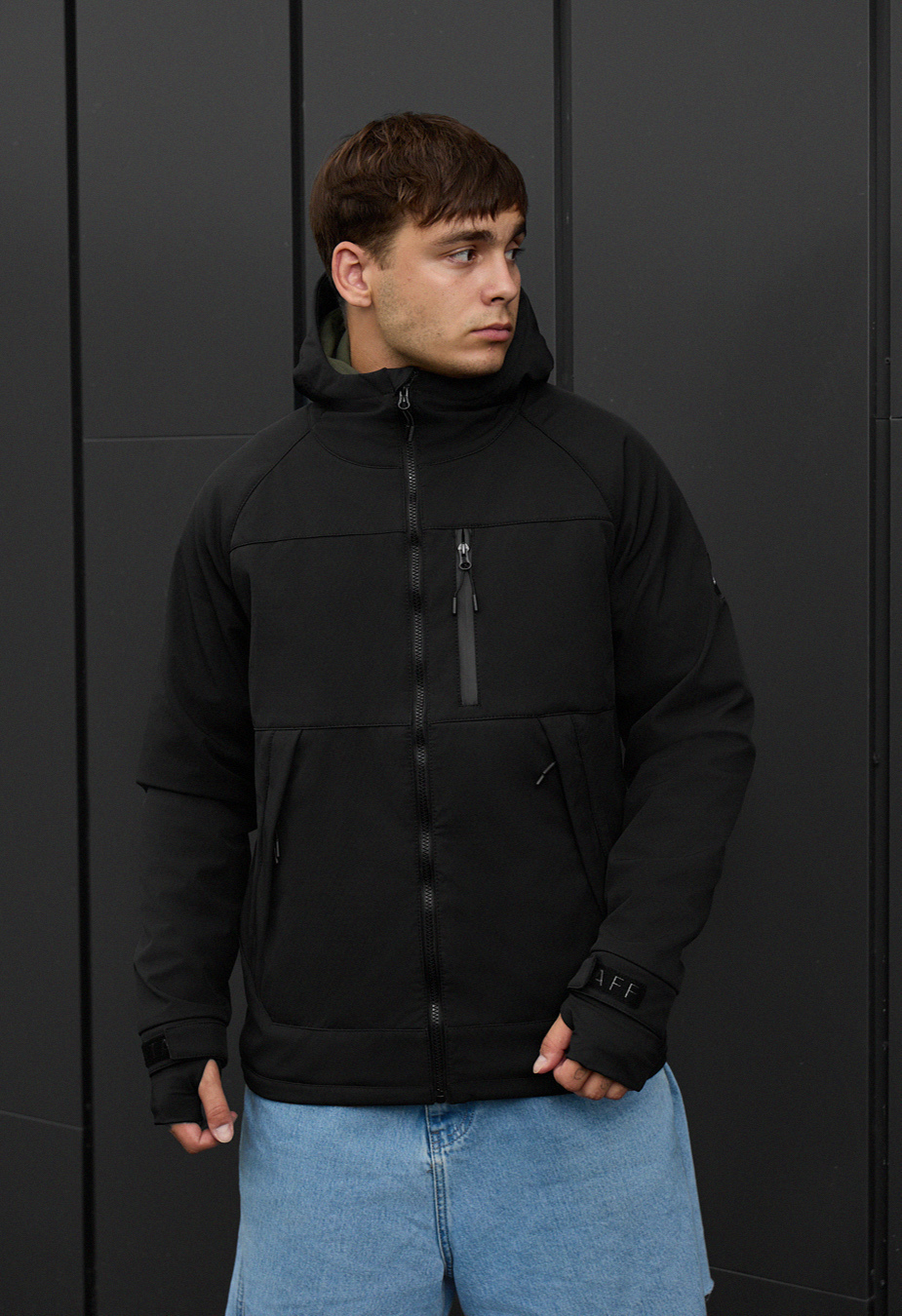 Geacă Staff soft shell lokk black2