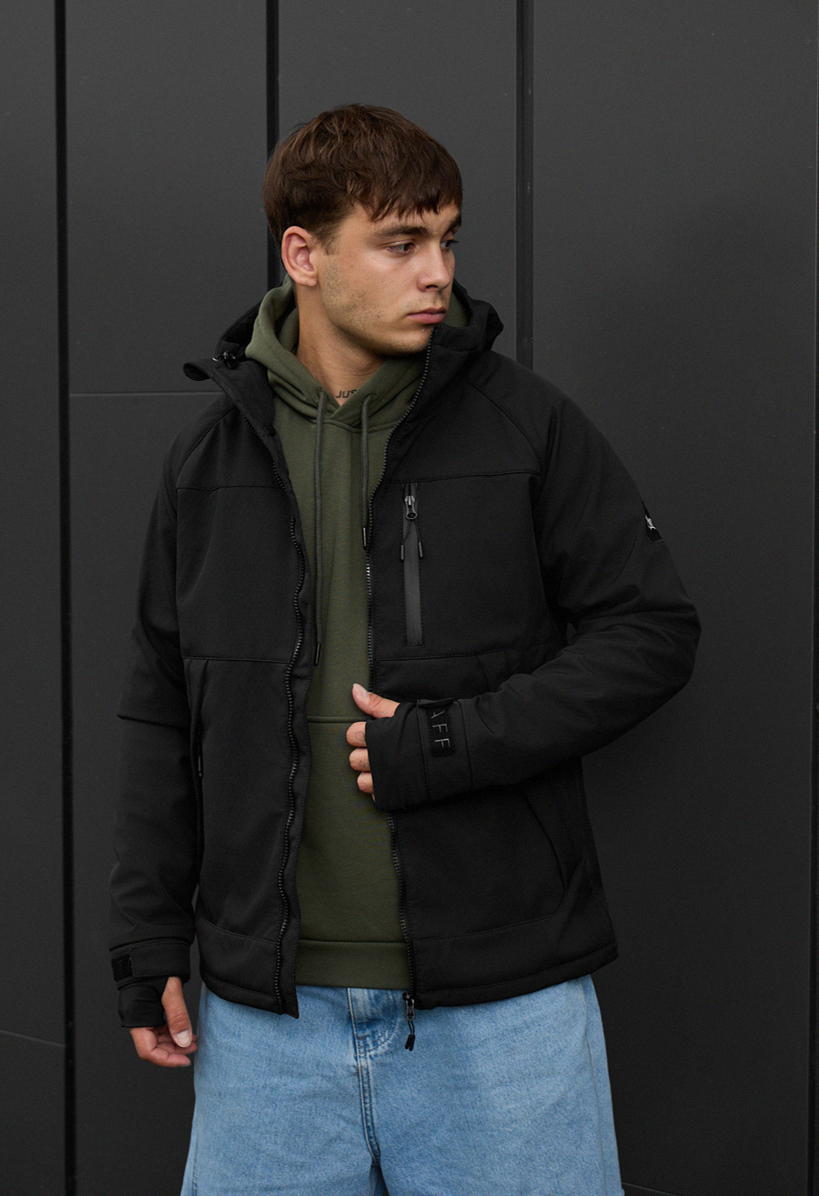 Geacă Staff soft shell lokk black2