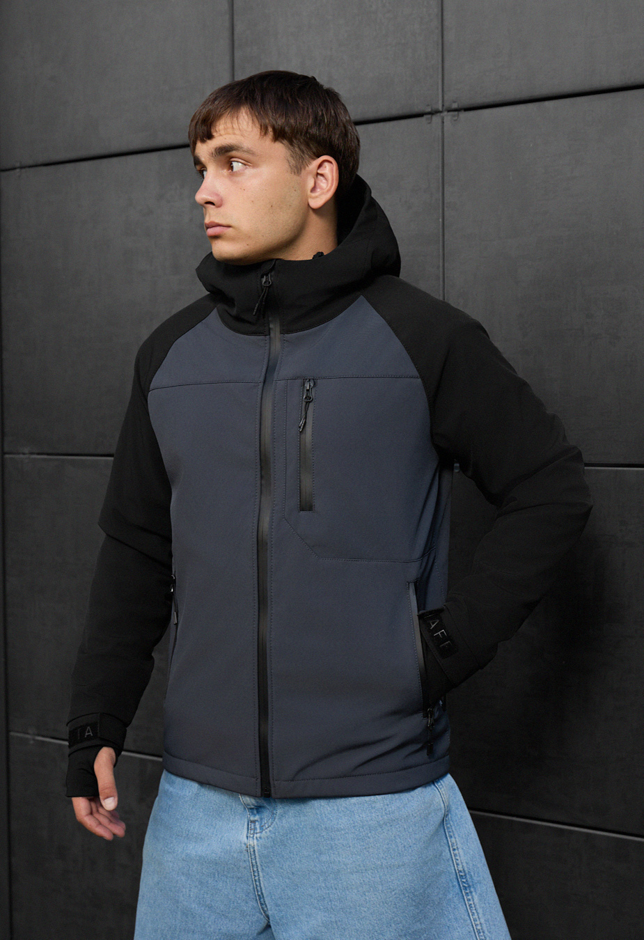 Geacă Staff mei soft shell dark gray & black