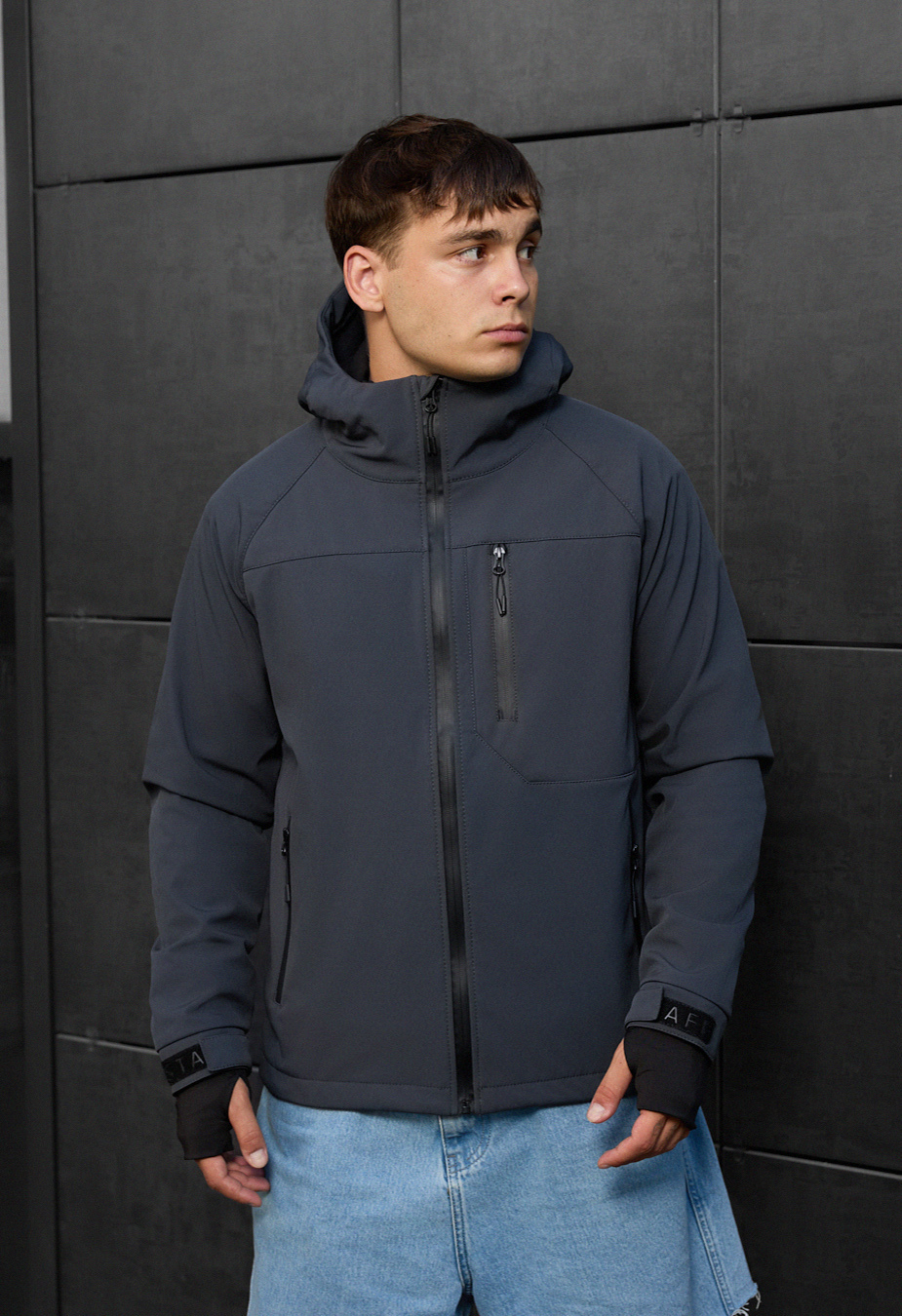 Geacă Staff mei soft shell dark gray