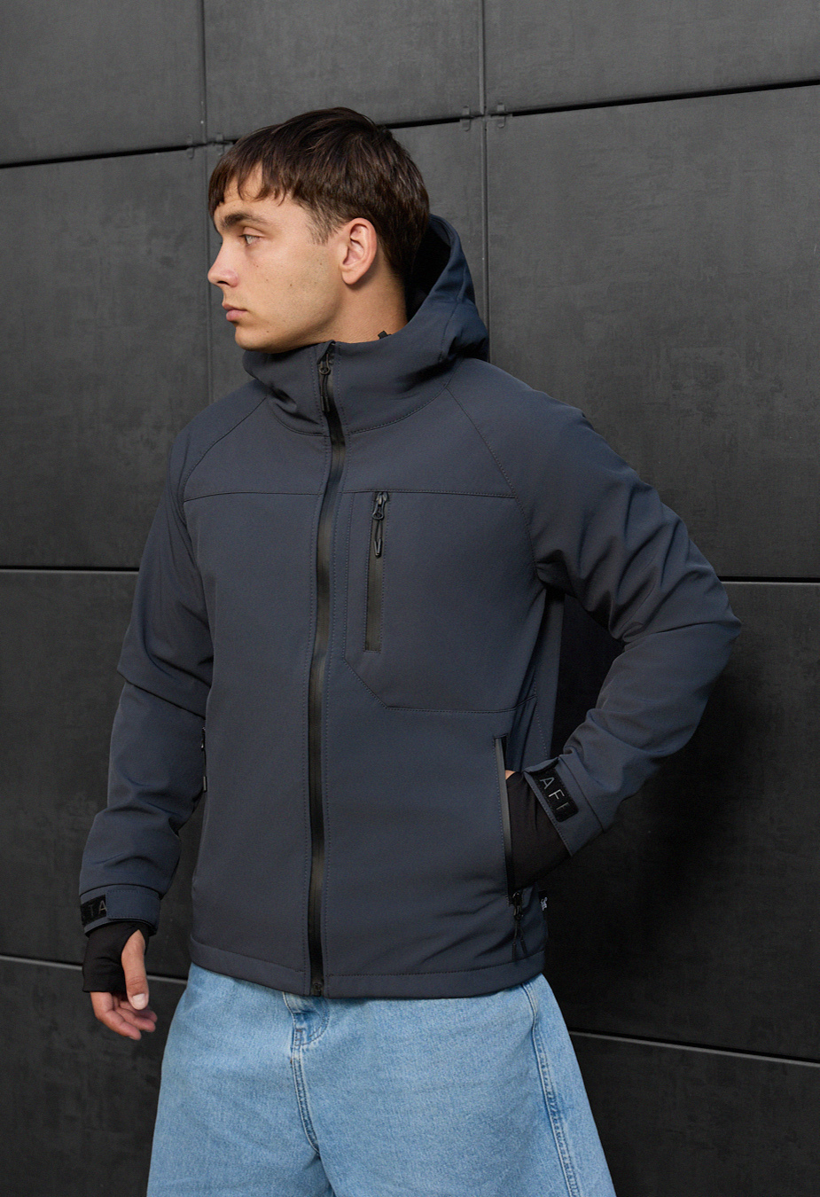 Geacă Staff mei soft shell dark gray