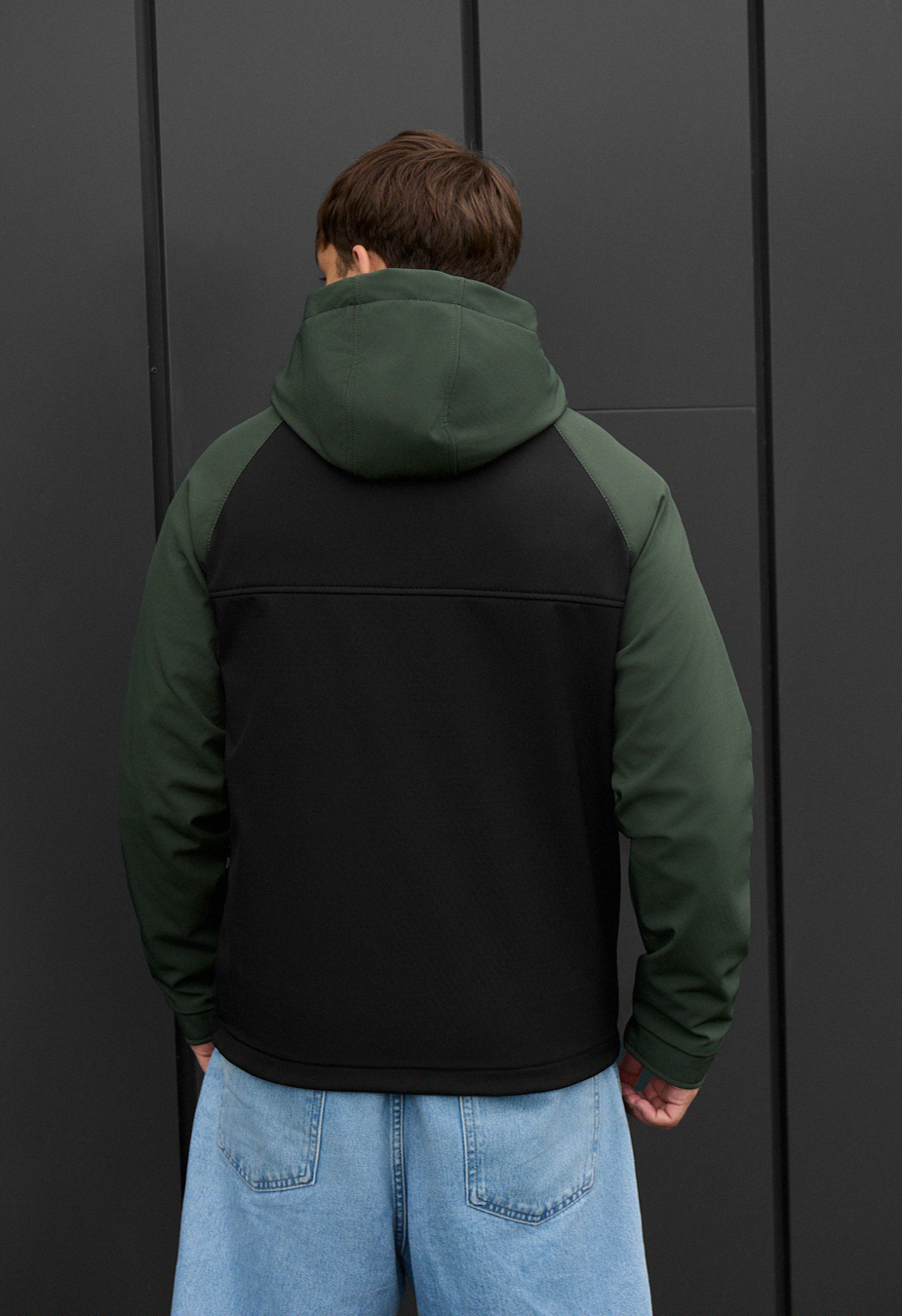 Geacă Staff soft shell cu black & khaki