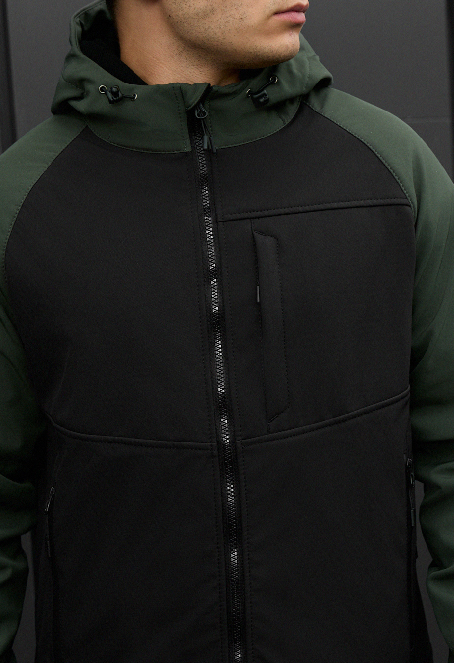 Geacă Staff soft shell cu black & khaki