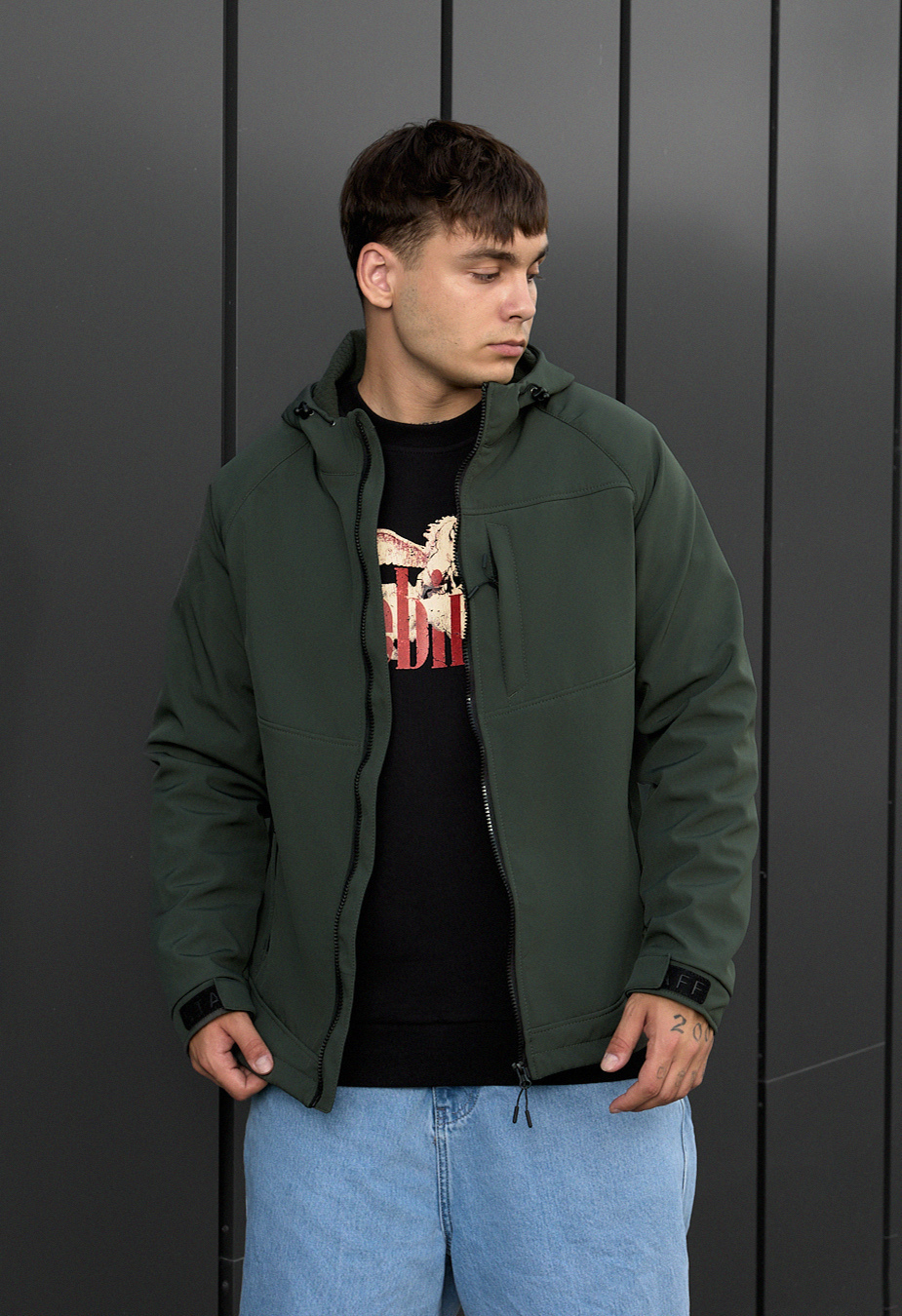 Geacă Staff soft shell cu khaki