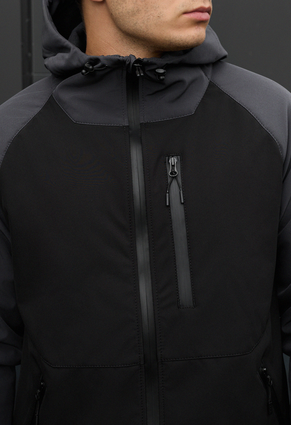 Geacă Staff bu soft shell dark gray & black